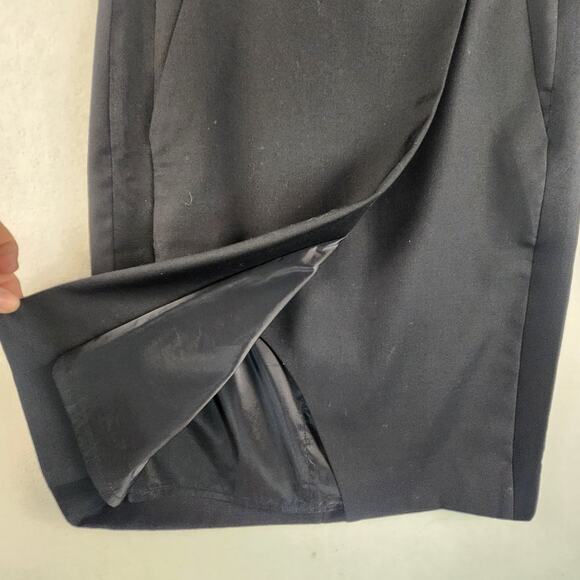 J.Crew Tuxedo Stripe Wool Wrap Pencil Skirt Women’s SZ 2 Black Fully Lined EUC - Picture 7 of 16